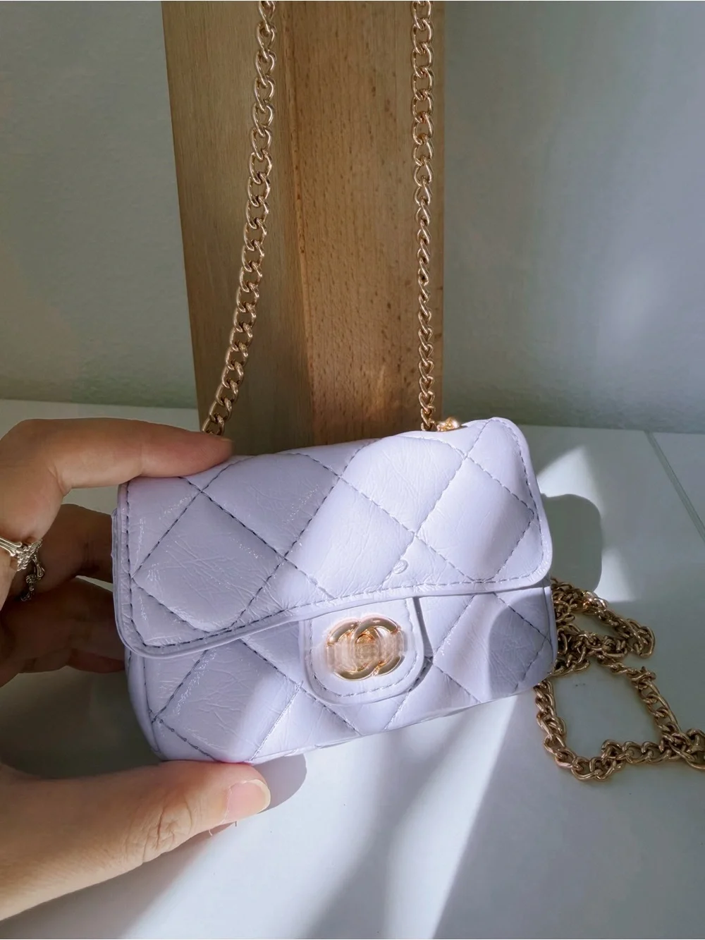 Lavender Quilted Mini Crossbody Card Holder 💜